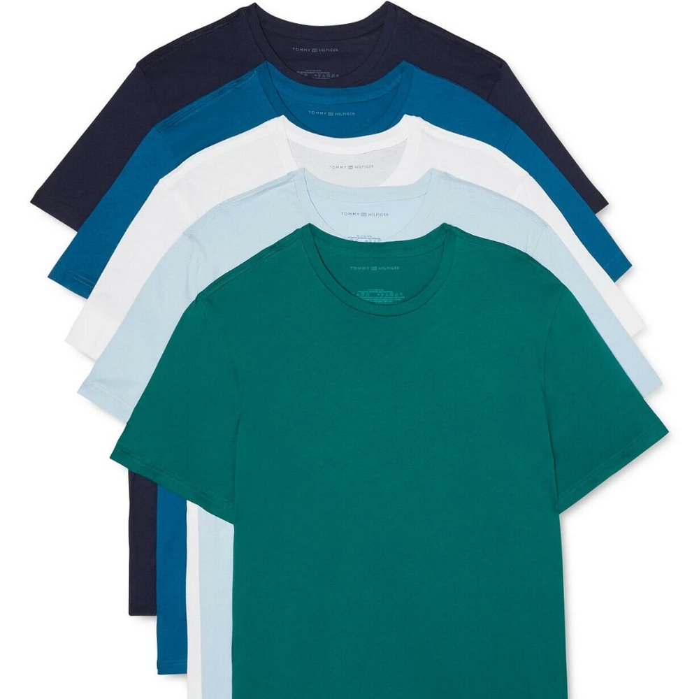 Tommy Hilfiger Men's 5-Pk. Classic Fit Short-sleeve Crewneck Cotton T-Shirts